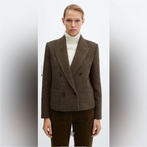 Mango Cropped Wool Blazer - New With Tags, Size Small